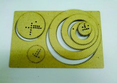 Kit de dibujo en espiral de espirógrafo de madera cortado con láser