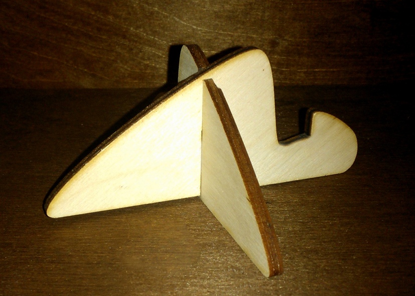 Лазерная резка Легкий деревянный держатель для телефона Мини-простая подставка для телефона 6 мм