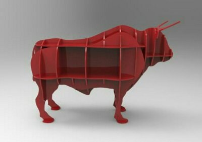 Laser Cut Bull Shelf Free Vector
