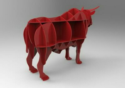 Laser Cut Bull Shelf Free Vector