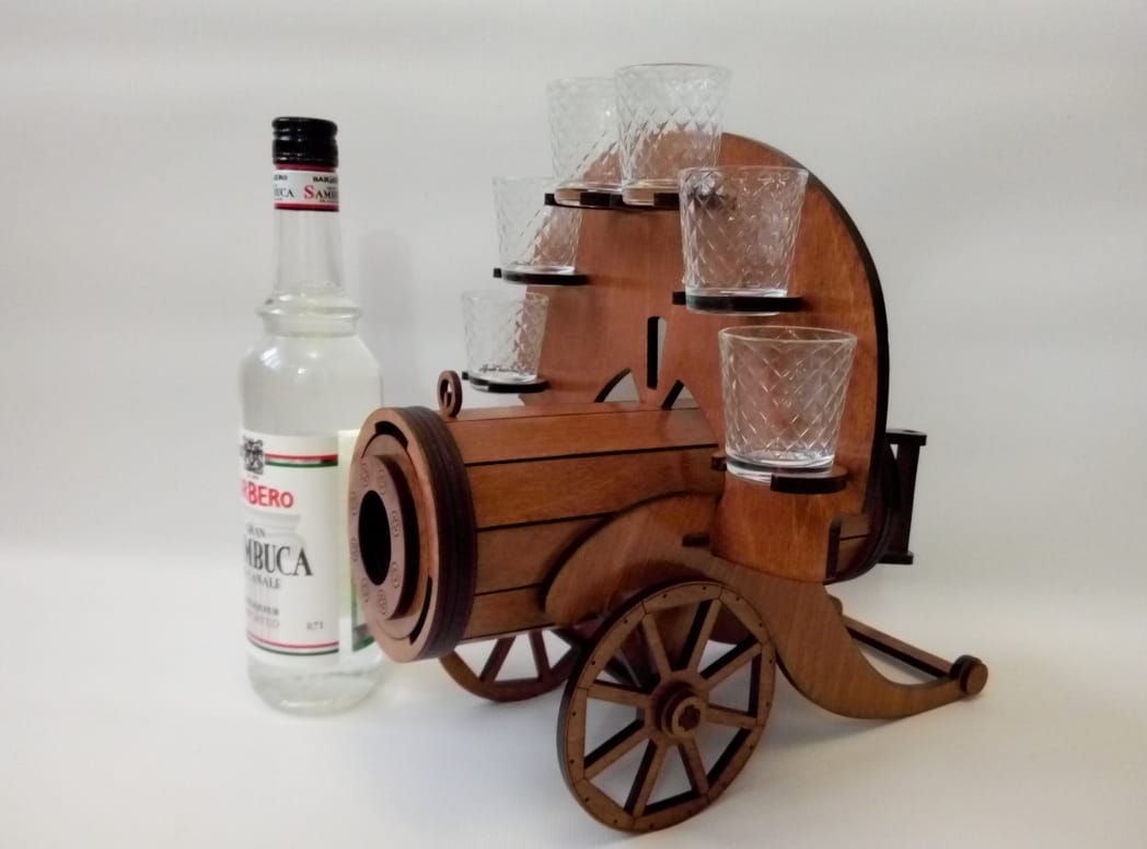 Laser Cut Cannon Bottle Holder Free Vector