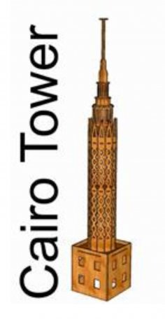 Lasergeschnittenes Kairo-Turm 3D-Modell