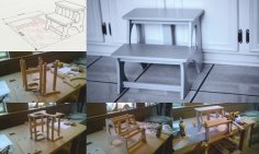 Kinder-Tritthocker Lasergeschnittene CNC-Fräser-Pläne