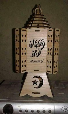 Drewniana latarnia Ramadan do cięcia laserowego szablon