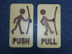 Laser Cut Push And Pull Door Signs Free Vector