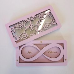 Laser Cut Double Ring Box Wedding Ceremony Free Vector