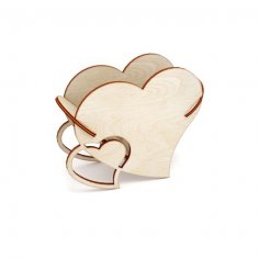 Fuller heart shape packs 3mm mdf laser cut wooden craft blanc en gros 
