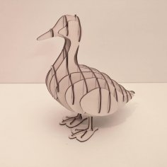 Laser Cut Wooden Duck 3D Puzzle Free Vector