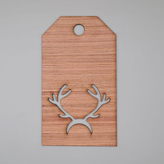 Laser Cut Stag Wooden Gift Tag Free Vector