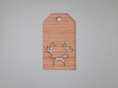 Laser Cut Stag Wooden Gift Tag Free Vector