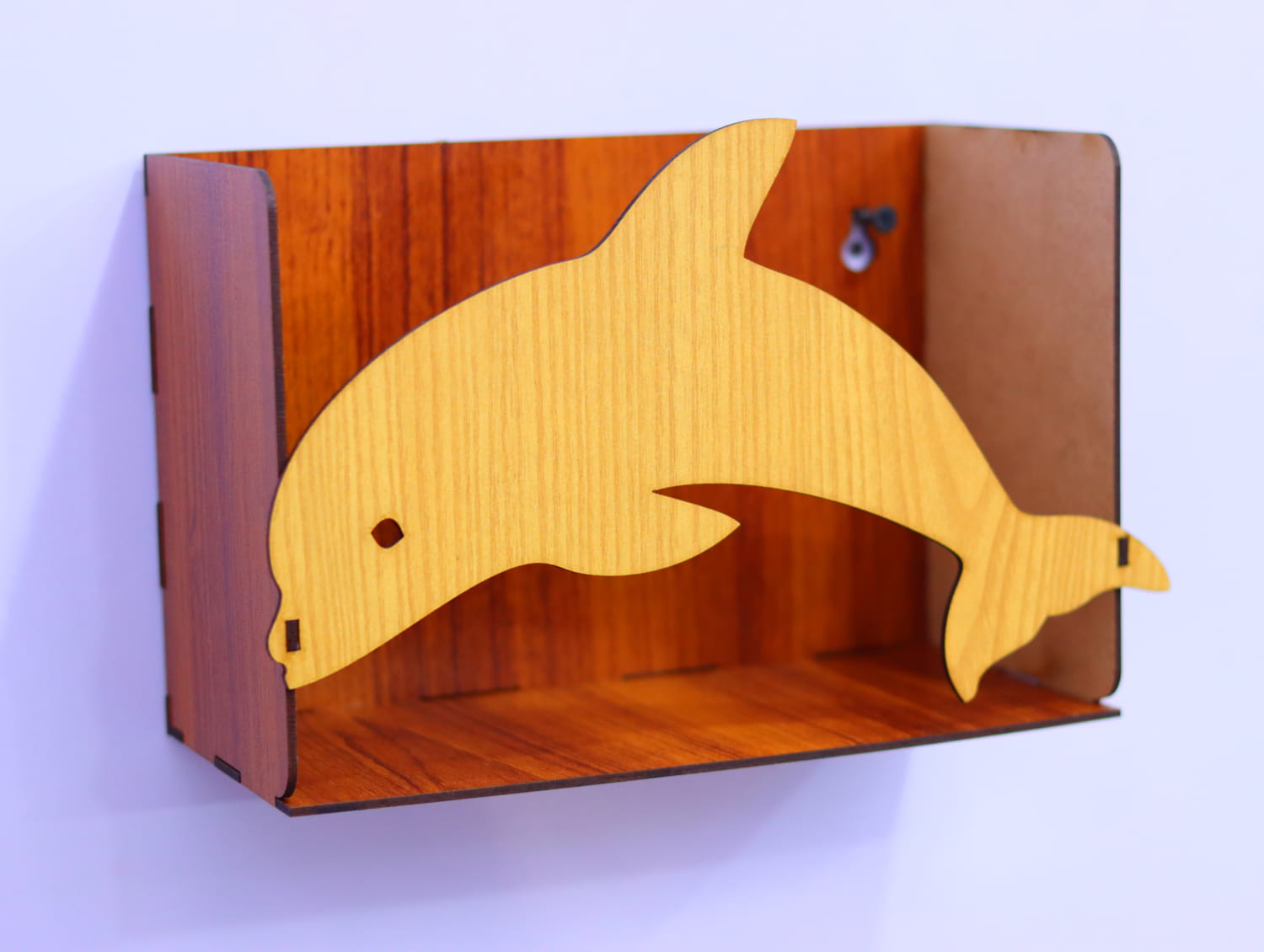 Laser Cut Dolphin Wall Shelf Free Vector