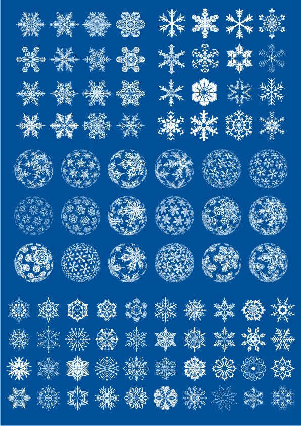 Ensemble de formes vectorielles de flocon de neige