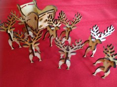 Laser Cut Christmas Reindeer 3mm Free Vector