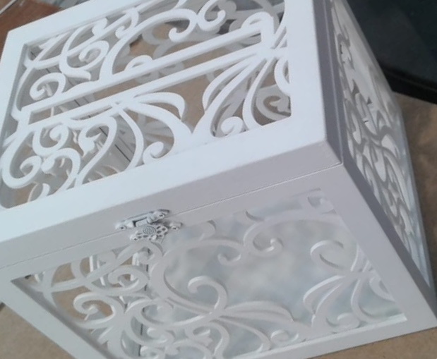 Laser Cut Wedding Box For Money Free Vector