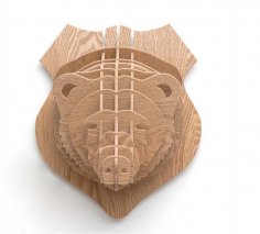 Ayı Kafası 3D Yapboz Hayvan Kafası Duvar Kupası