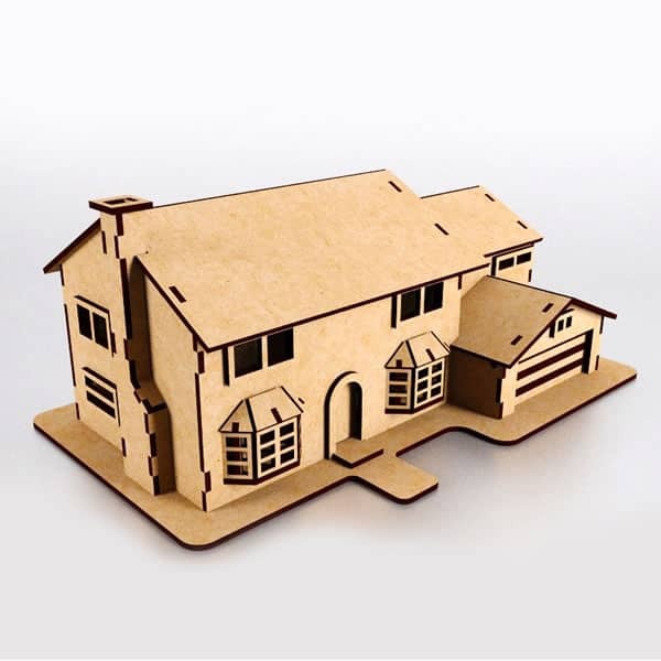 Laser Cut Simpsons House 3D Puzzle Free Vector