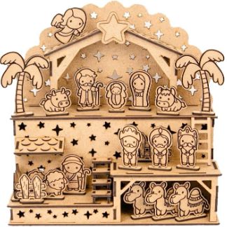 Laser Cut Nativity Scene Christmas Decoration DXF File