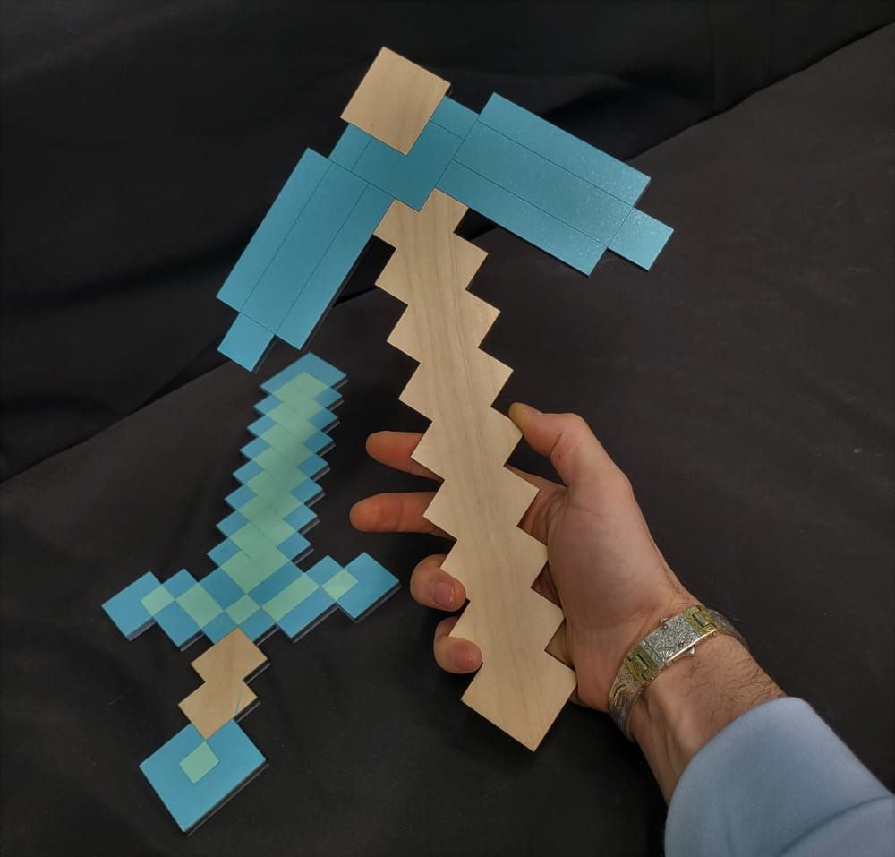 Laser Cut Minecraft Pixel Sword Free Vector