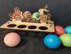 Laser Cut Wood Decorative Easter Egg Stand Free Vector
