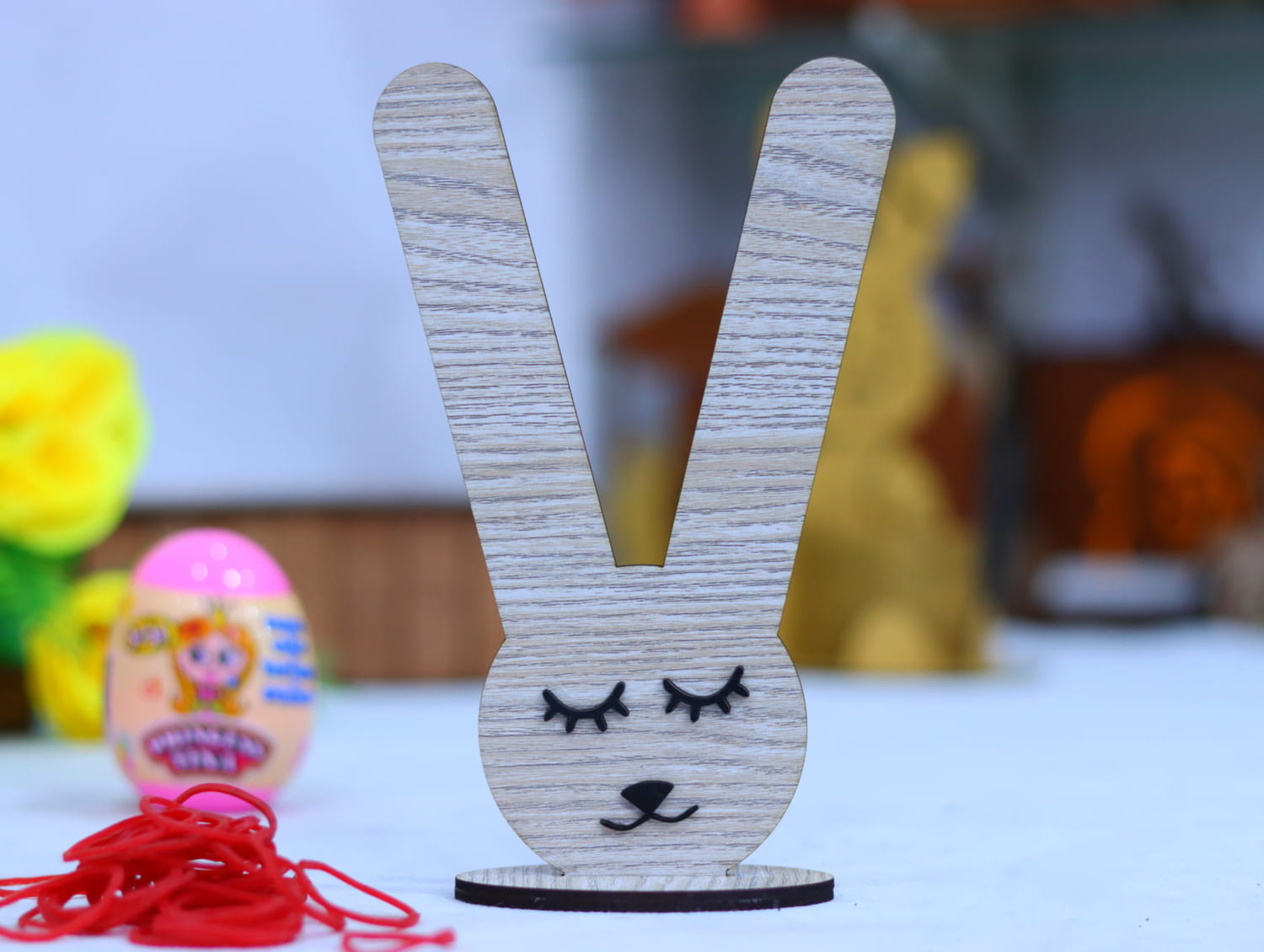 Laser Cut Rubber Band Bunny 3mm Free Vector
