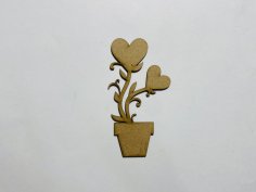 Laser Cut Unfinished Wood Flower Pot Cutout Free Vector