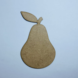 Laser Cut Unfinished Wood Pear Shape Craft Free Vector