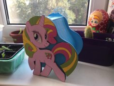 Laserowo wycinany szablon 3D Pony Skarbonka dla dzieci