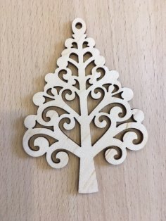 Laser Cut Decorative Tree Plywood Toys For New Year Free Vector