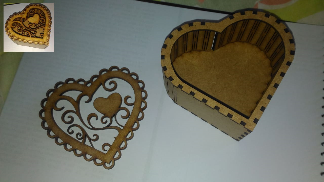 День святого Валентина Коробка в форме сердца Лазерная резка Планы с ЧПУ