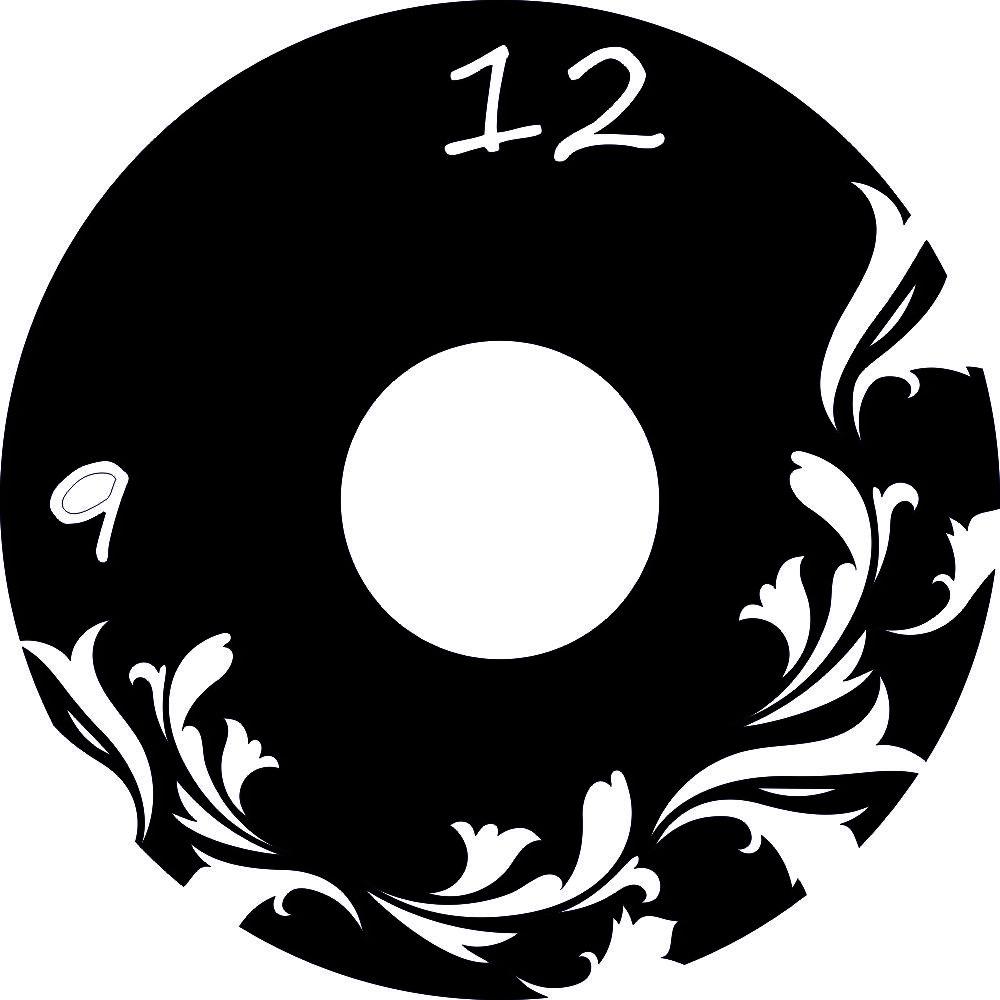 Цветы Виниловая пластинка Настенные часы Шаблон лазерной резки