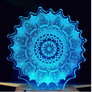 Laser Cut Mandala Night Light LED Lamp DXF File