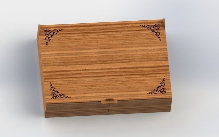 Laser Cut Stylish Wooden Jewelry Box Free Vector