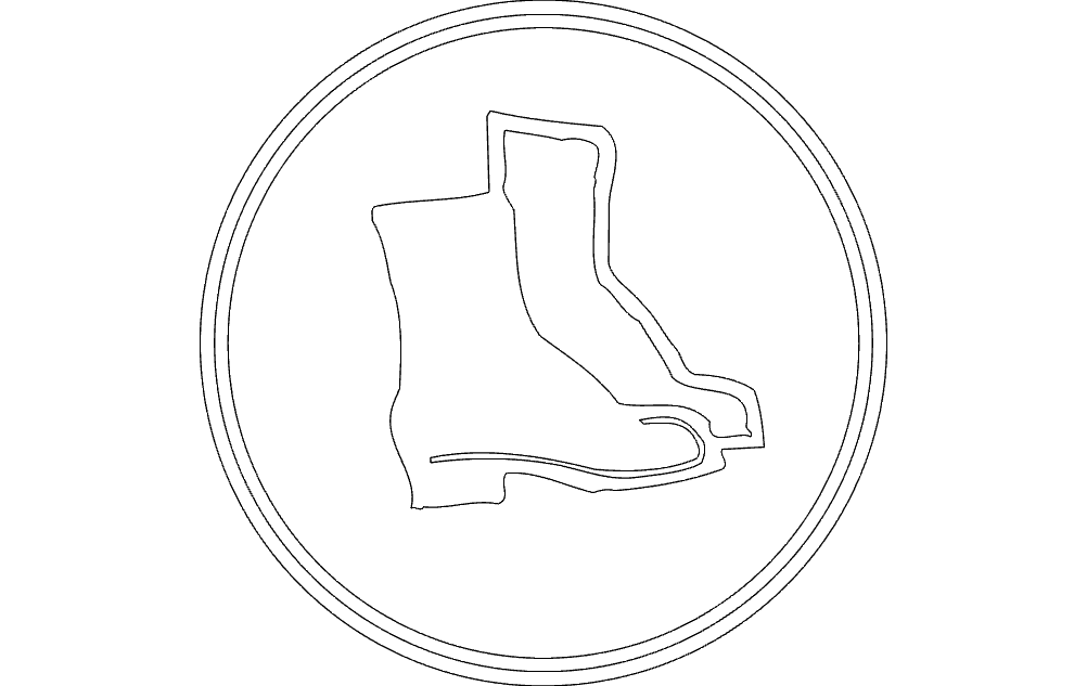 dxf-файл защитной обуви