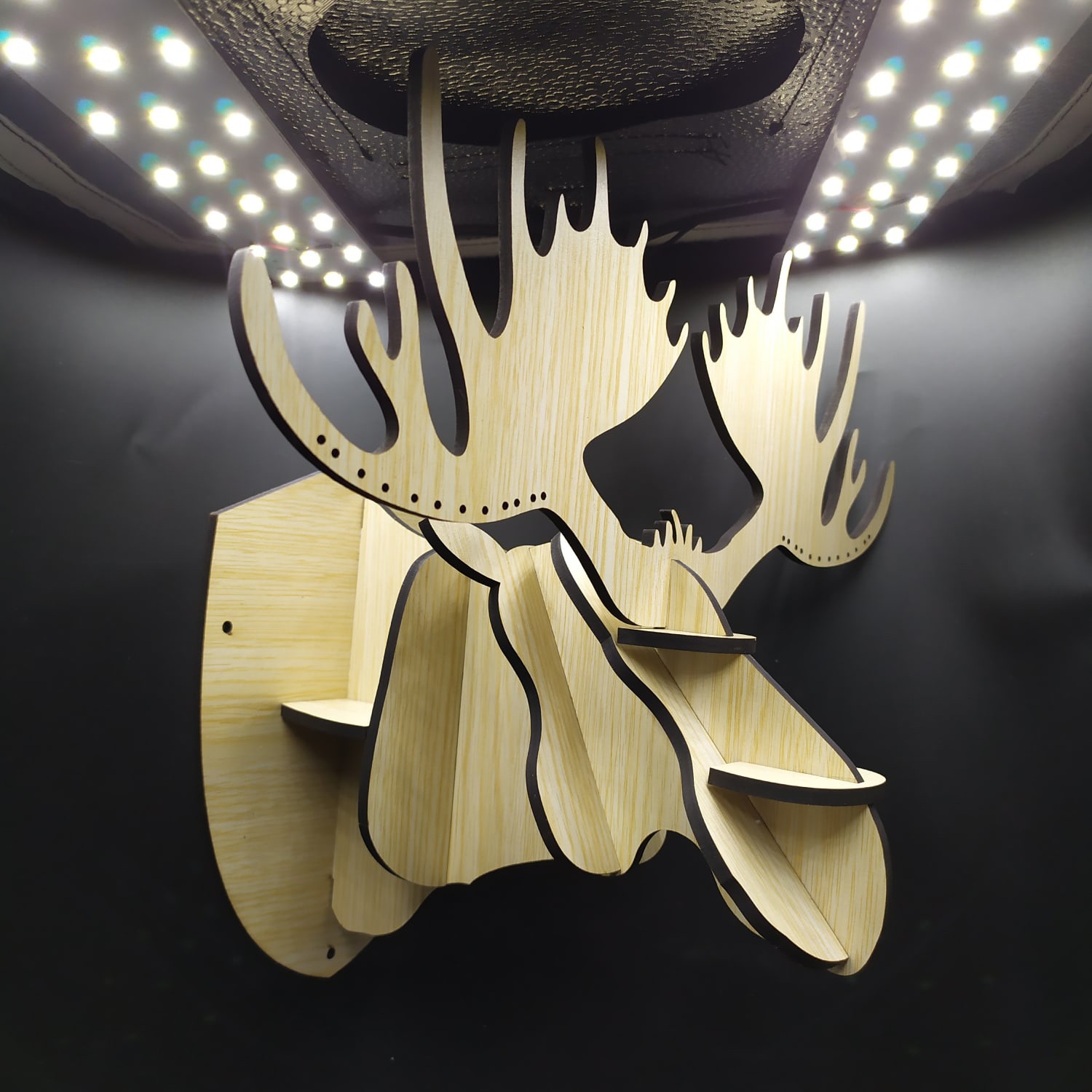激光切割驼鹿头 3D 拼图驼鹿头墙饰