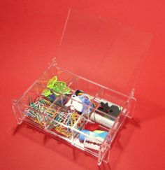 Laser Cut Storage Box With Partitions Acrylic 3mm DXF File