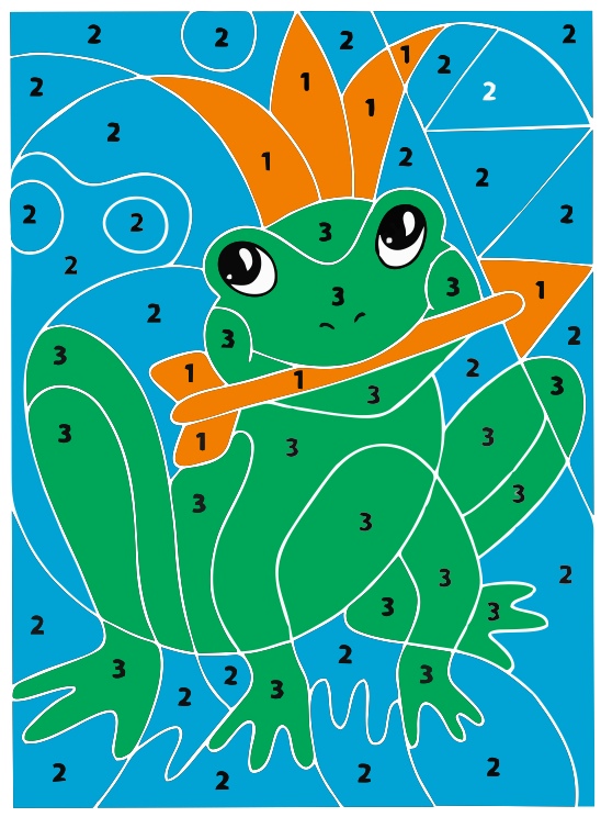 아이들을위한 숫자 퍼즐로 레이저 컷 개구리 색상