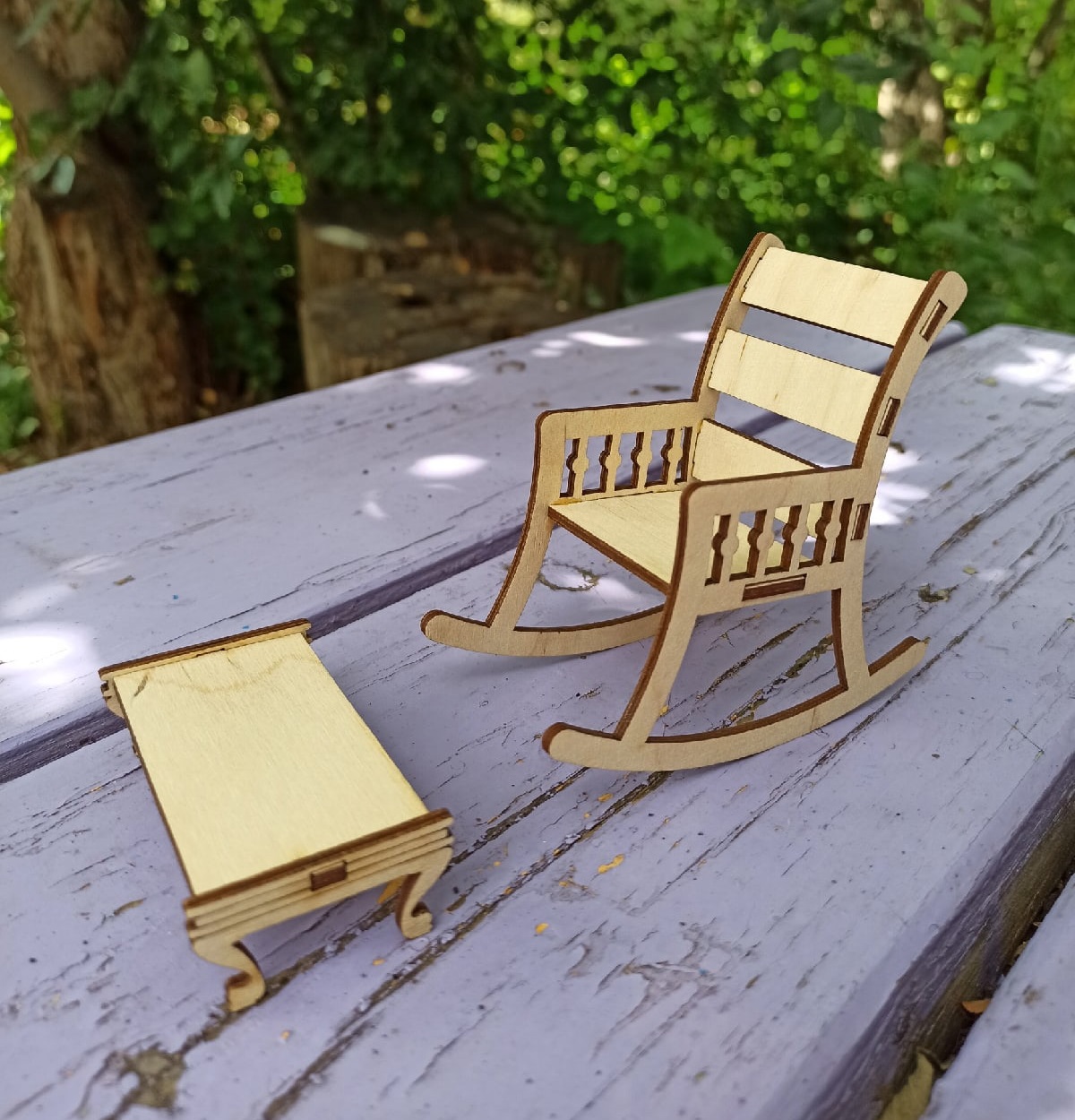 Laser Cut Wooden Doll House Furniture DXF File