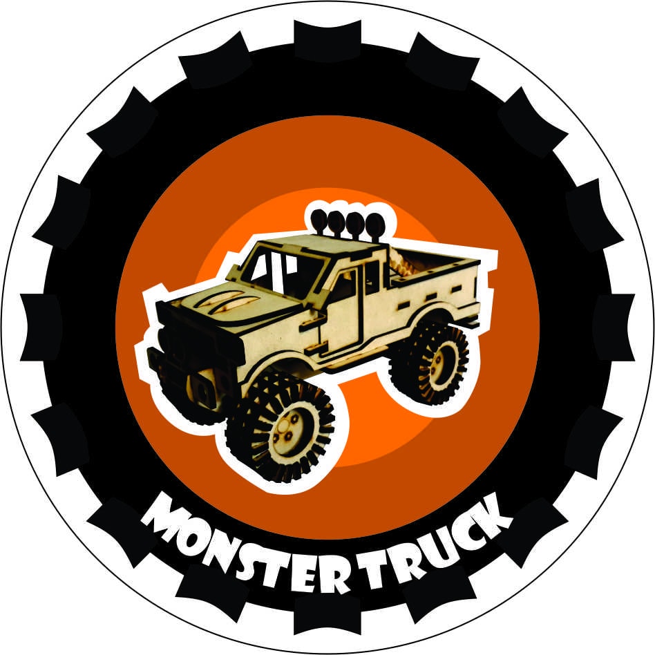 Lasergeschnittenes Monster Truck 3D-Puzzle