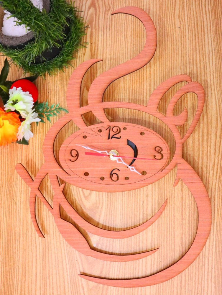 Laser Cut Coffee Wall Clock Kitchen Decor DXF File