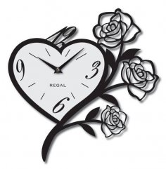 Floral Clock Stencil Vector Art jpg Image