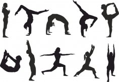 Yoga silhouette vector Free Vector