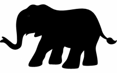 Elephant Silhouette vector dxf File