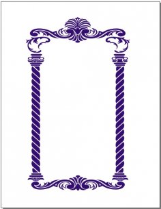 Floral Frame dxf File