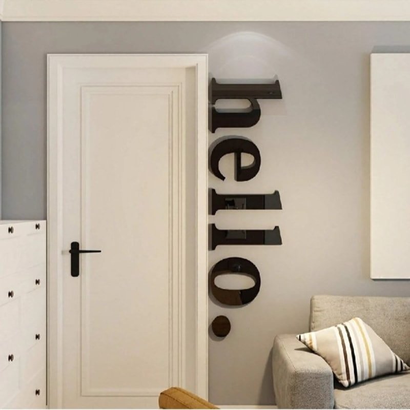Laser Cut Hello 3D Acrylic Wall Decor