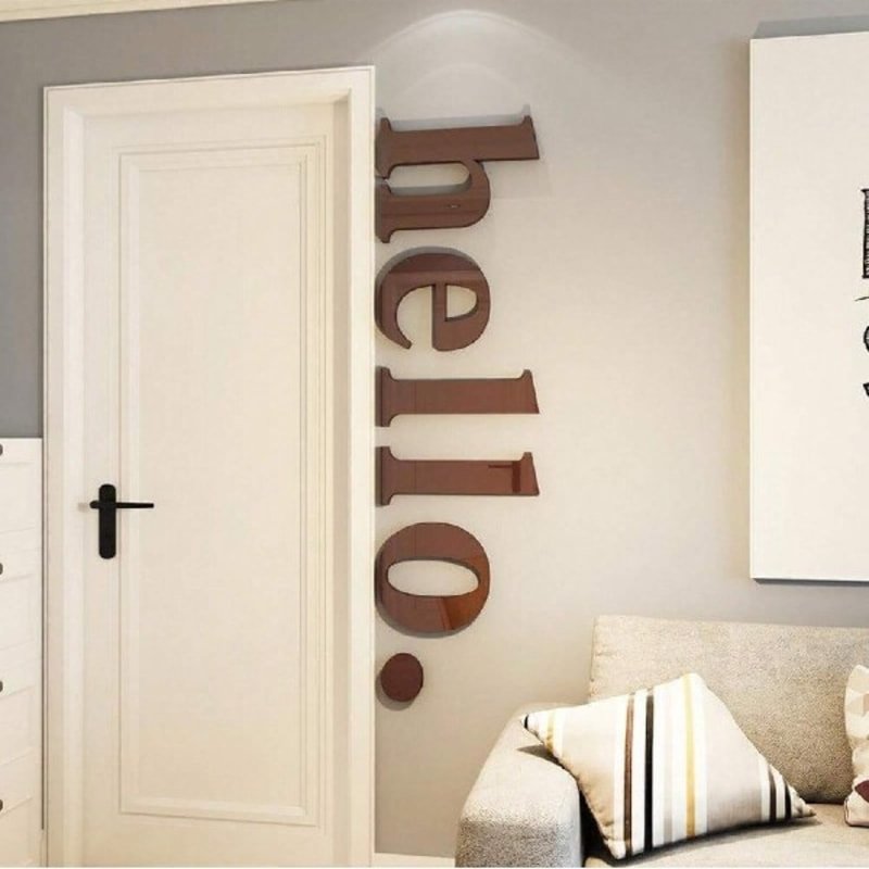 Laser Cut Hello 3D Acrylic Wall Decor