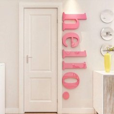 Laser Cut Hello 3D Acrylic Wall Decor