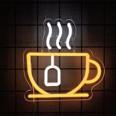 Laser Cut Mug Of Tea Or Coffee Neon Sign