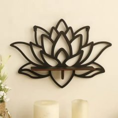 Laser Cut Floating Wall Shelf Lotus Display Aesthetic Room Ornaments