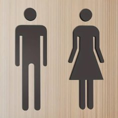 Laser Cut Men And Women Restroom Signs