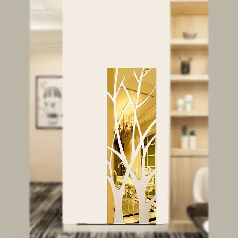Laser Cut Large Tree Branch Mirror Wall Sticker Acrylic Home Wall Art